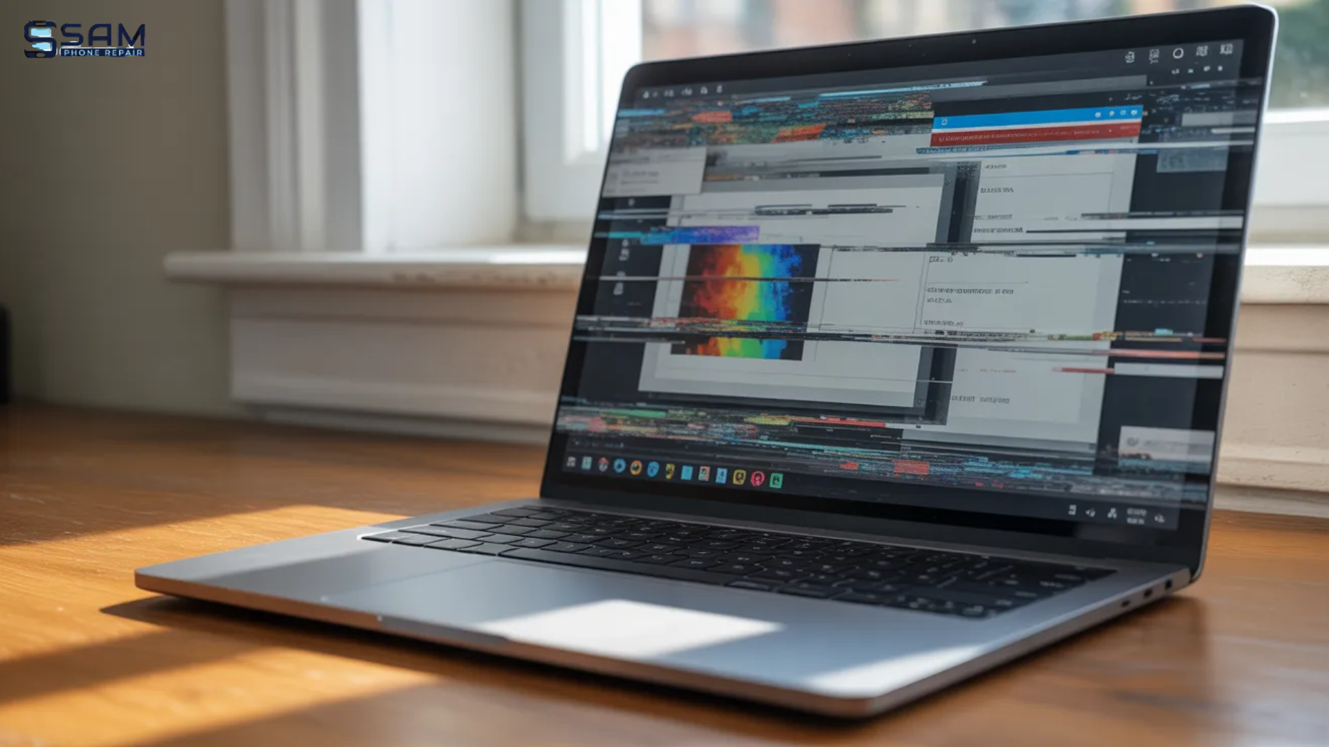 Software Glitches Appear on a Laptop