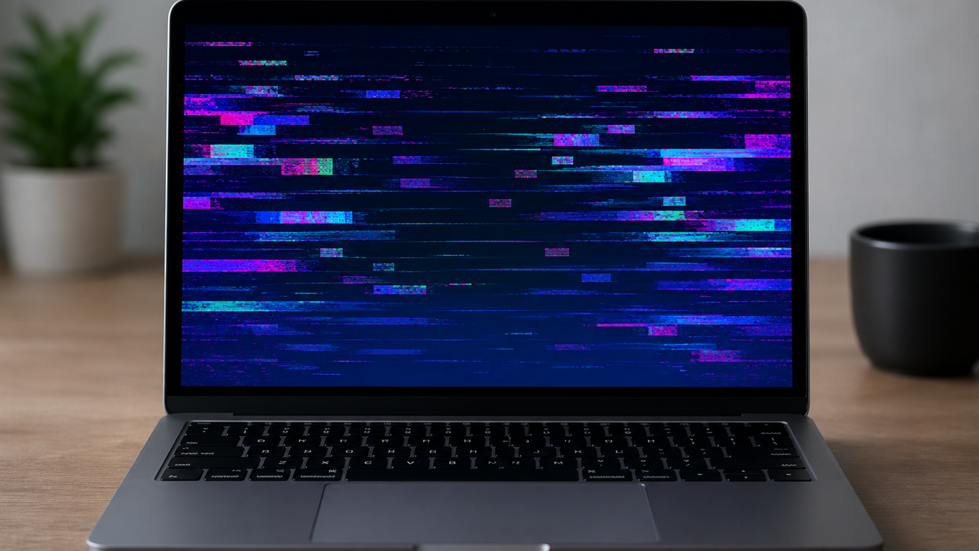 Glitches Appear on a Laptop